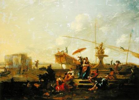 The Old Port of Genoa a Nicolaes Berchem