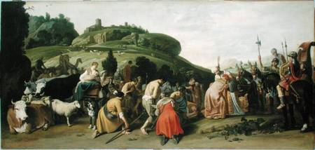Joseph Receives his Father in Egypt a Nicolaes  Cornelisz Moeyaert