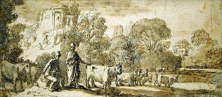 Mercury and Argus with a Herd of Cattle a Nicolaes  Cornelisz Moeyaert