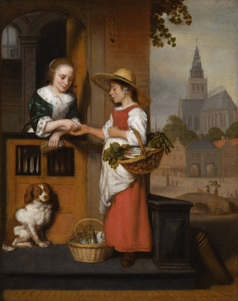 Die Gemüseverkäuferin a Nicolaes Maes