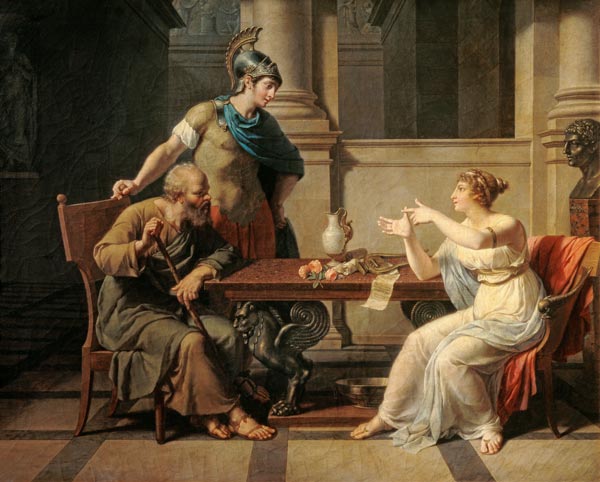 Sokrates besucht Aspasia a Nicolas André Monsiau
