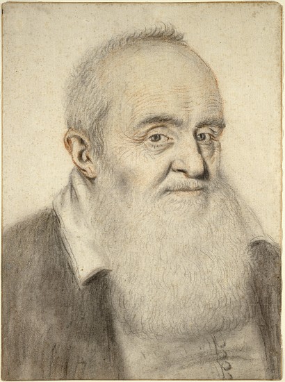 Head of a Bearded Man a Nicolas Lagneau or Lanneau