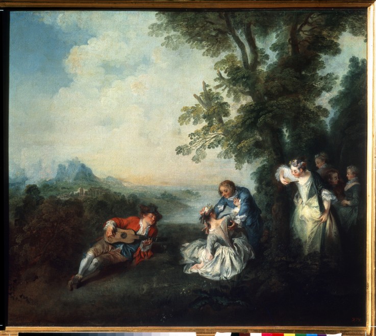 Company at the Edge of a Forest a Nicolas Lancret