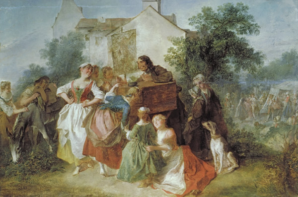 N.Lancret, Der Guckkastenmann, um 1730 a Nicolas Lancret