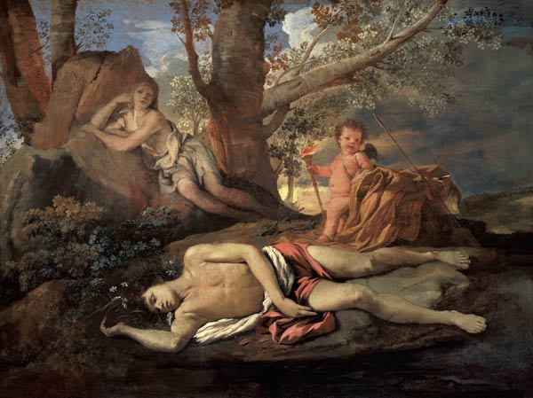 Narziss and echo. a Nicolas Poussin