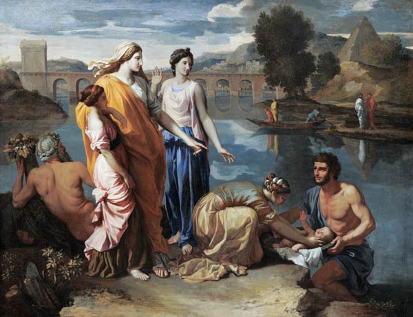 The Auffindung of the Moses boy a Nicolas Poussin