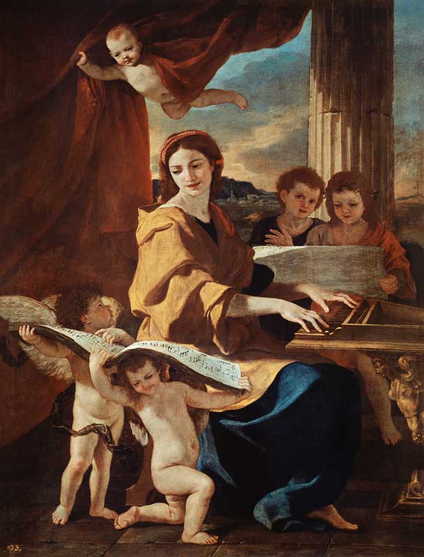 Holy Cäcilie a Nicolas Poussin