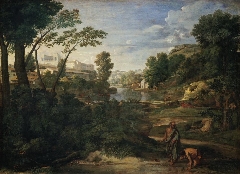 Countryside with Diogenes. a Nicolas Poussin