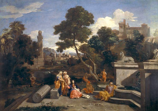 Rest on the Flight / French Paint./ C17 a Nicolas Poussin