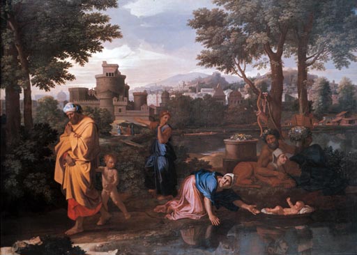 Die Aussetzung des Moses a Nicolas Poussin