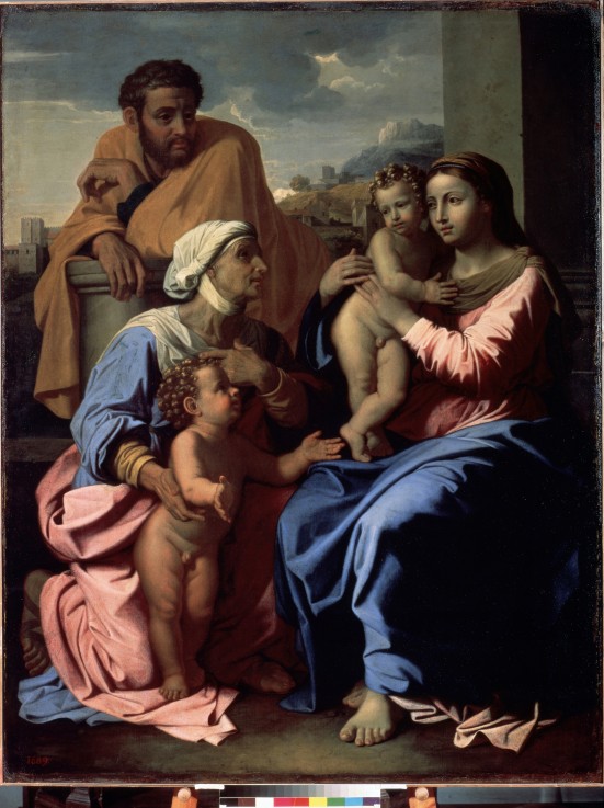 The Holy Family with John the Baptist and Saint Elizabeth a Nicolas Poussin