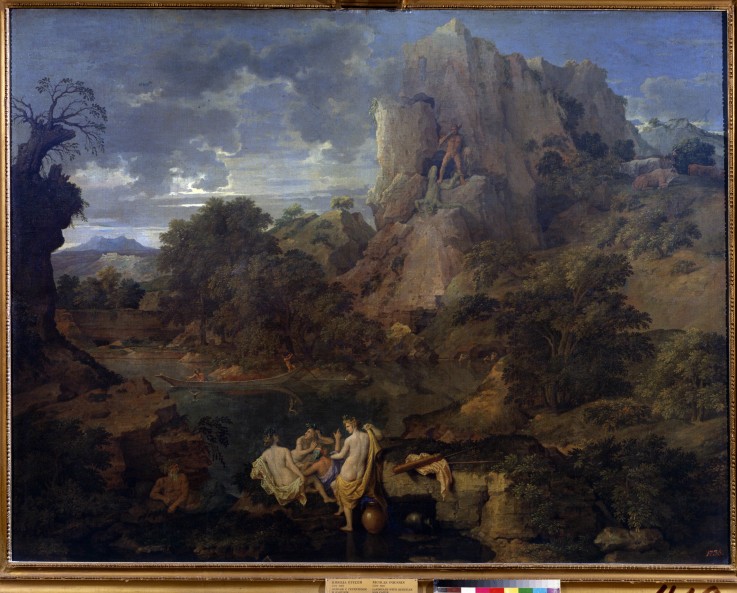 Landscape with Hercules and Cacus a Nicolas Poussin