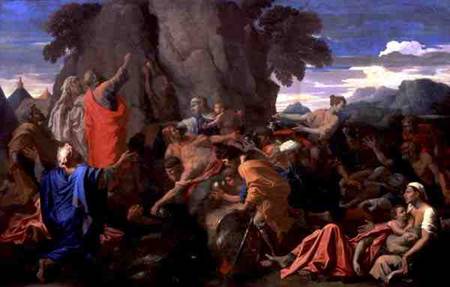 Moses Striking Water from the Rock a Nicolas Poussin