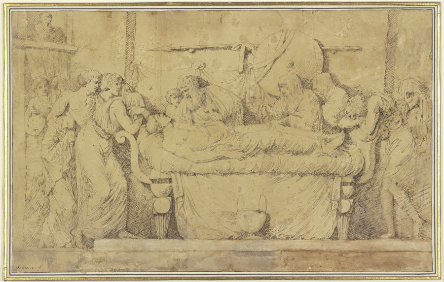 Römische Matrone am Sterbebett ihres Mannes a Nicolas Poussin