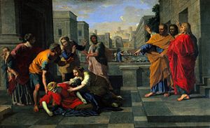 The death of the Saphira. a Nicolas Poussin