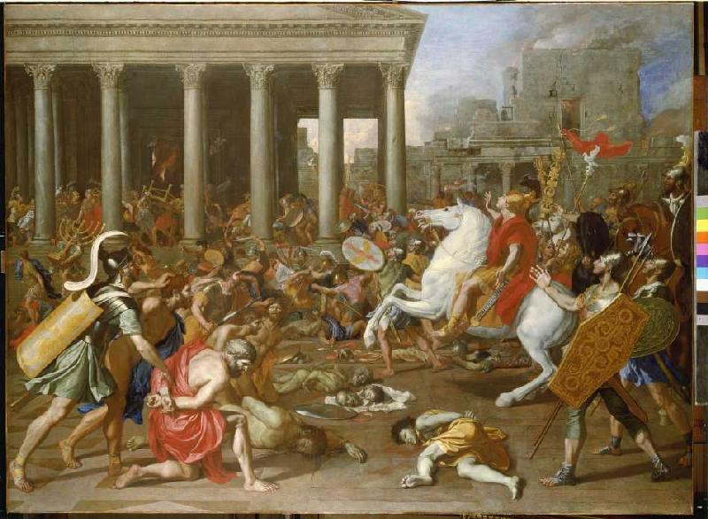 The destruction of the temple in Jerusalem by Titus a Nicolas Poussin