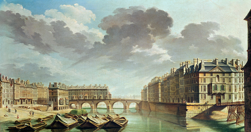 The Ile Saint-Louis and the Pont Marie in 1757 a Nicolas Raguenet