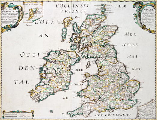 Map of Britain and Ireland, published Paris 1640 (engraving) a Nicolas Sanson D'Abbeville