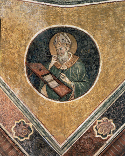 St.Augustine / Fresco by Semitecolo /C14 a Nicoletto Semitecolo