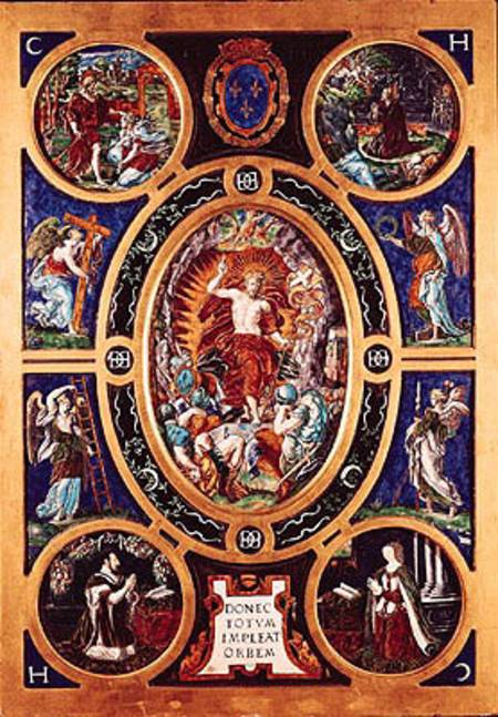 Altarpiece of Sainte-Chapelle, depicting the Resurrection enamelled by Leonard Limosin (1505-76) 155 a Nicolo dell' Abate