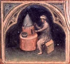 The Alchemist, from 'The Working World' cycle after Giotto