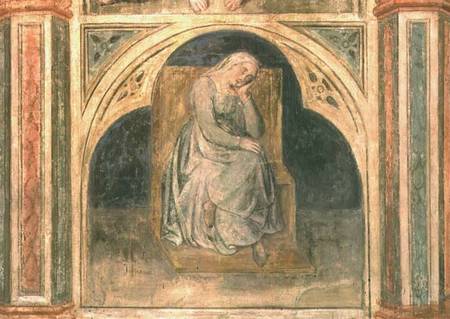 Woman resting, from 'Scenes from a Private Life' cycle after Giotto a Nicolo & Stefano da Ferrara Miretto