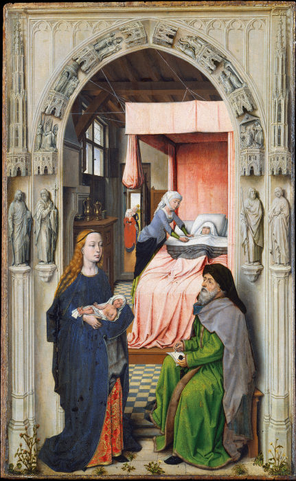 Nativity and Naming of St. John the Baptist a Niederländischer Meister um 1510