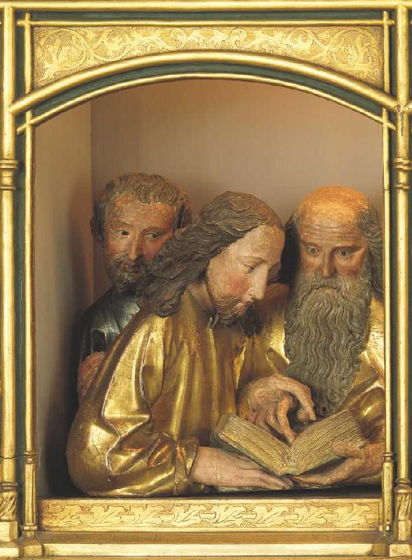 Isenheimer Altar, Detail: Predella mit Aposteln. a Niklaus von Hagenau