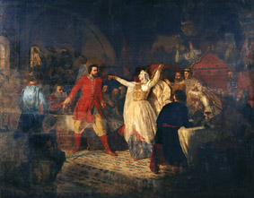 Die Grossfürstin Sophia zerreist den Gürtel von Wassily Kossoy a Nikolai Dmitrievich Dmitriev-Orenburgsky