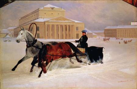 Pole Pair with a Trace Horse at the Bolshoi Theatre in Moscow a Nikolai Egorevich Sverchkov