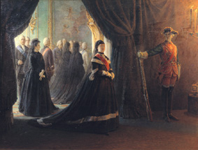 Katharina II. am Grab der Kaiserin Elisabeth a Nikolai Gay