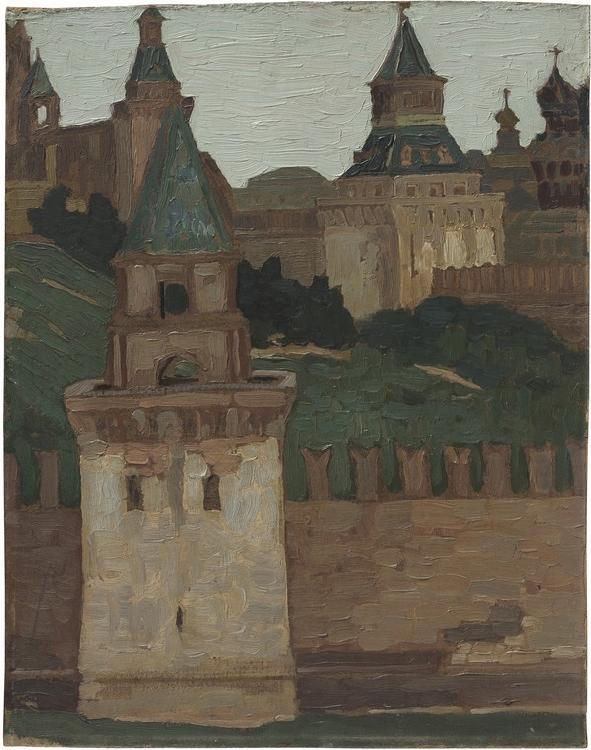 Blick auf den Kreml aus Samoskworetschje (Gegend hinter der Moskwa) a Nikolai Konstantinow. Roerich