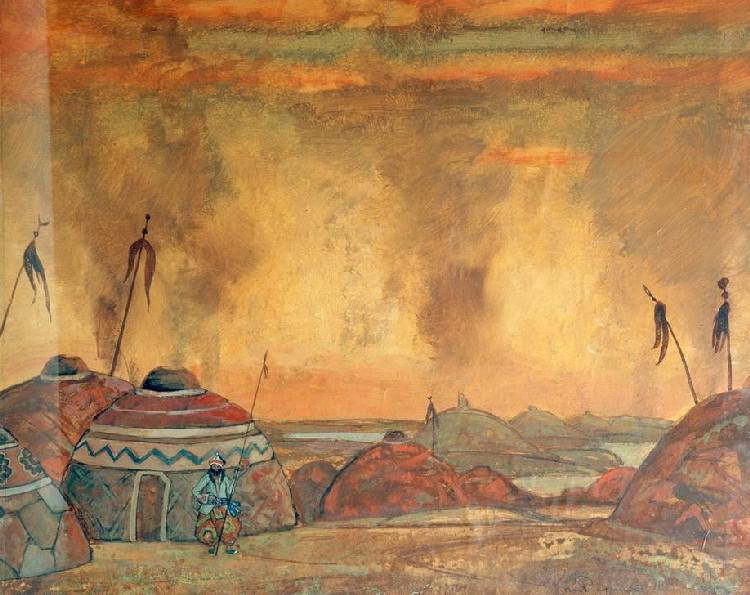 Bühne v. Roerich Borodin a Nikolai Konstantinow. Roerich