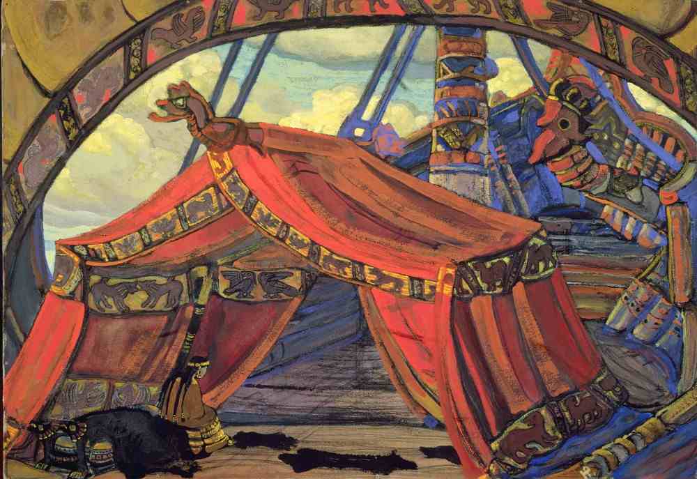 Stage design for Tristan and Isolde by Wagner a Nikolai Konstantinow. Roerich