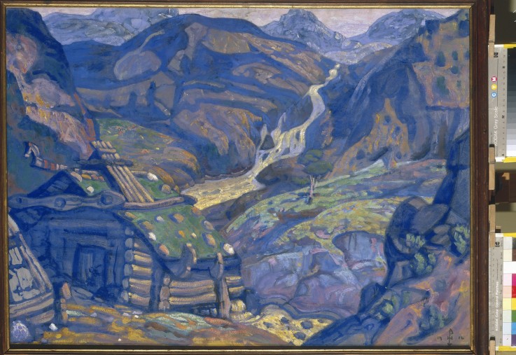 Stage design for the theatre play Peer Gynt by H. Ibsen a Nikolai Konstantinow. Roerich