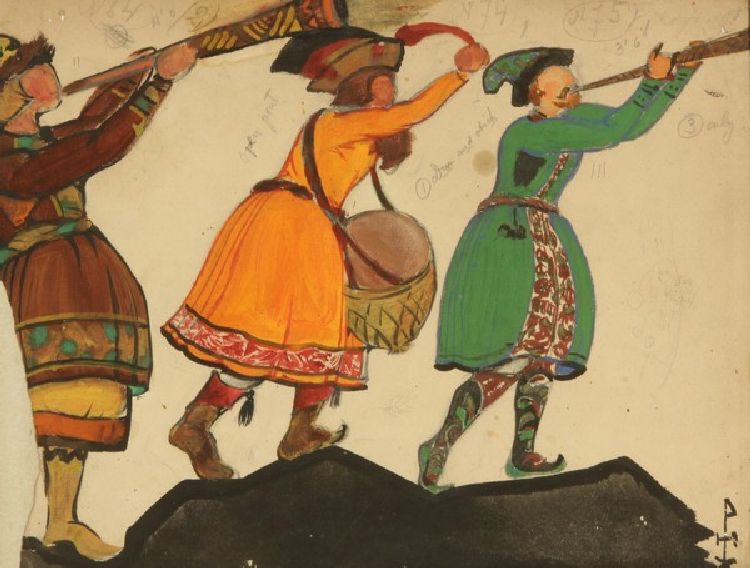 Kostümentwurf zur Oper Schneeflöckchen von N. Rimski-Korsakow a Nikolai Konstantinow. Roerich