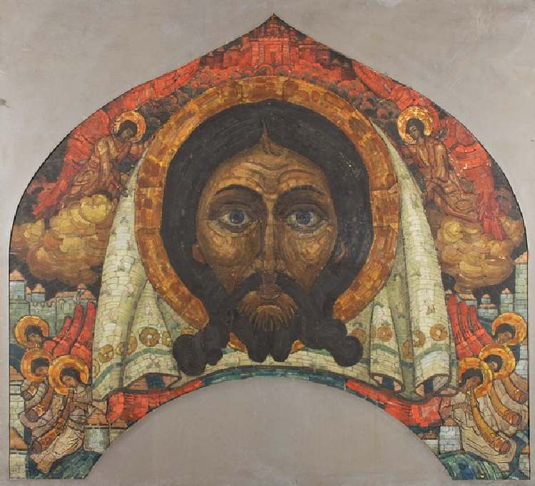Studie der Wandmalerei in der Kirche des Heiligen Geistes in Talaschkino a Nikolai Konstantinow. Roerich