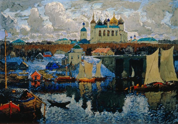 Am Pier in Novgorod a Nikolai P. Bogdanow-Bjelski