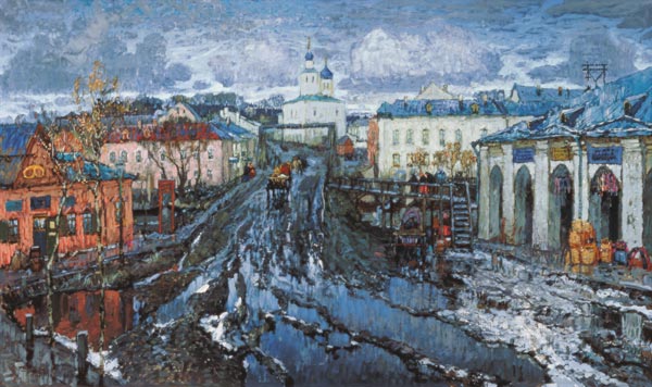 Schneeschmelze in einer Provinzstadt a Nikolai P. Bogdanow-Bjelski