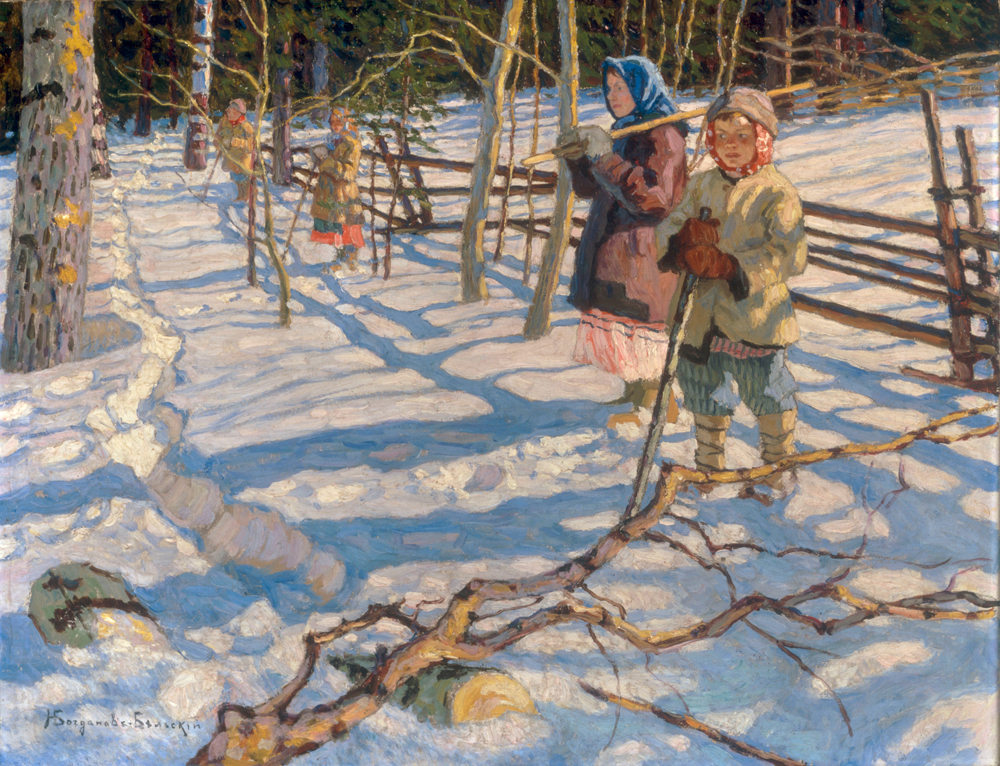 Children in the Snow a Nikolai P. Bogdanow-Bjelski