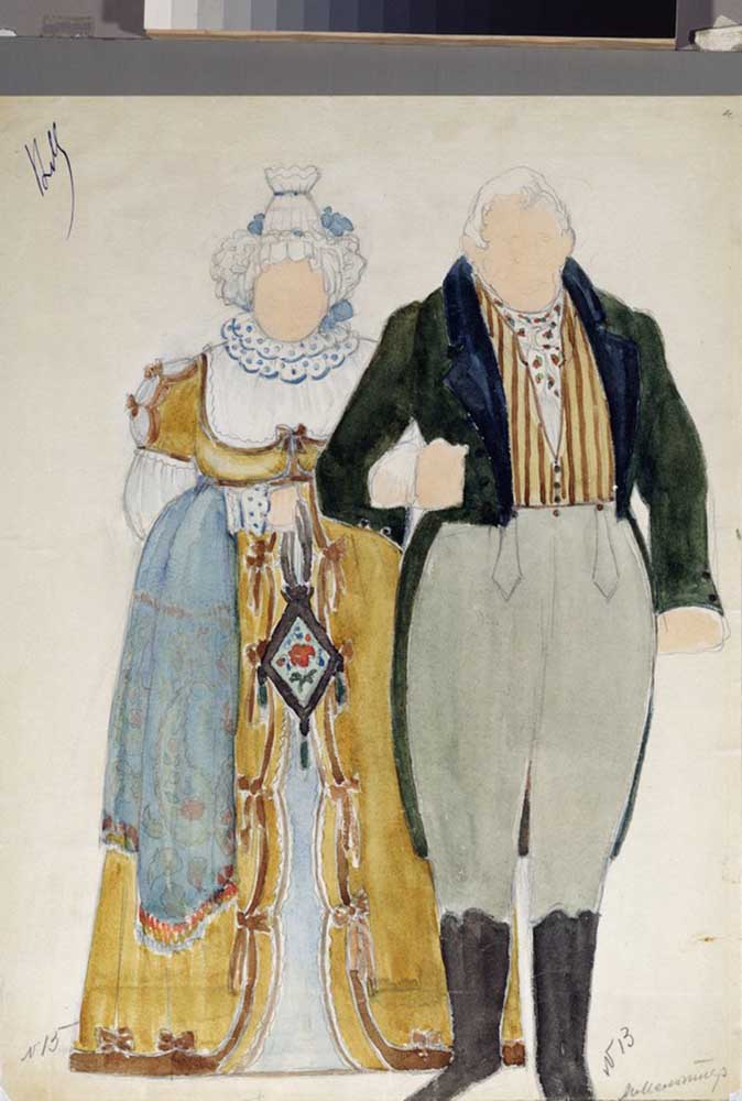 Costume design for the opera Eugene Onegin by P. Tchaikovsky a Nikolai Pavlovich Ulyanov