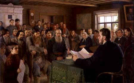 The Village Meeting a Nikolai Petrovich Bogdanov-Belsky