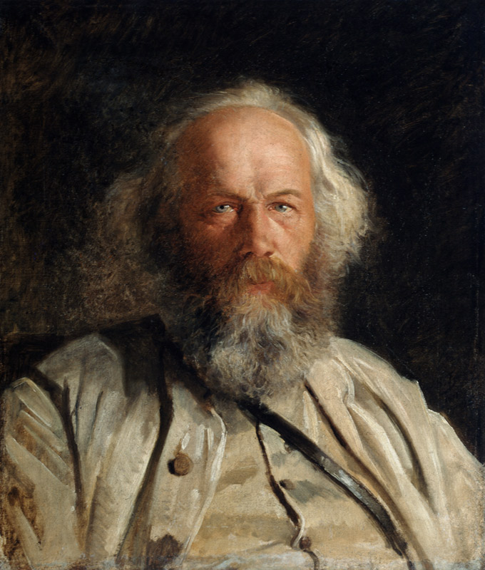 Portrait of the theorist of anarchism Mikhail A. Bakunin (1814-1876) a Nikolai Nikolajewitsch Ge