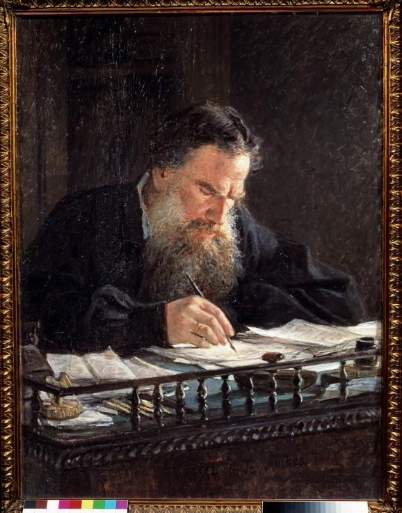 Portrait of the author Leo N. Tolstoy (1828-1910) a Nikolai Nikolajewitsch Ge