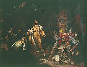 Zar Iwan III. und der tatarische Khan a Nikolaj Semenowitsch Shustov