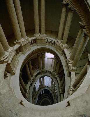 The 'Palazzetto' (Little Palace) detail of the spiral staircase seen from above, designed by Ottavia a 