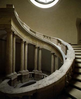 The 'Palazzetto' (Little Palace) detail of the top of the spiral staircase, designed by Ottaviano Ma a 