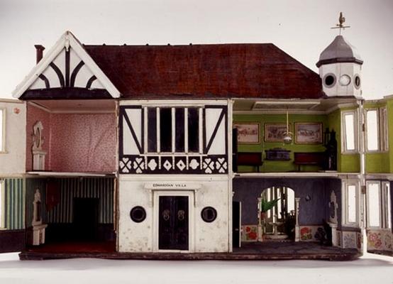 'The Edwardian Villa', a mock-Tudor style dollshouse, view of the interior, English, c.1905 (mixed m a 