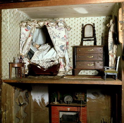 English Doll's House with original contents and wallpapers, c.1800 a 