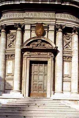 Facade of the church, rebuilt in 1640 by Pietro da Cortona (1596-1669) (photo) a 